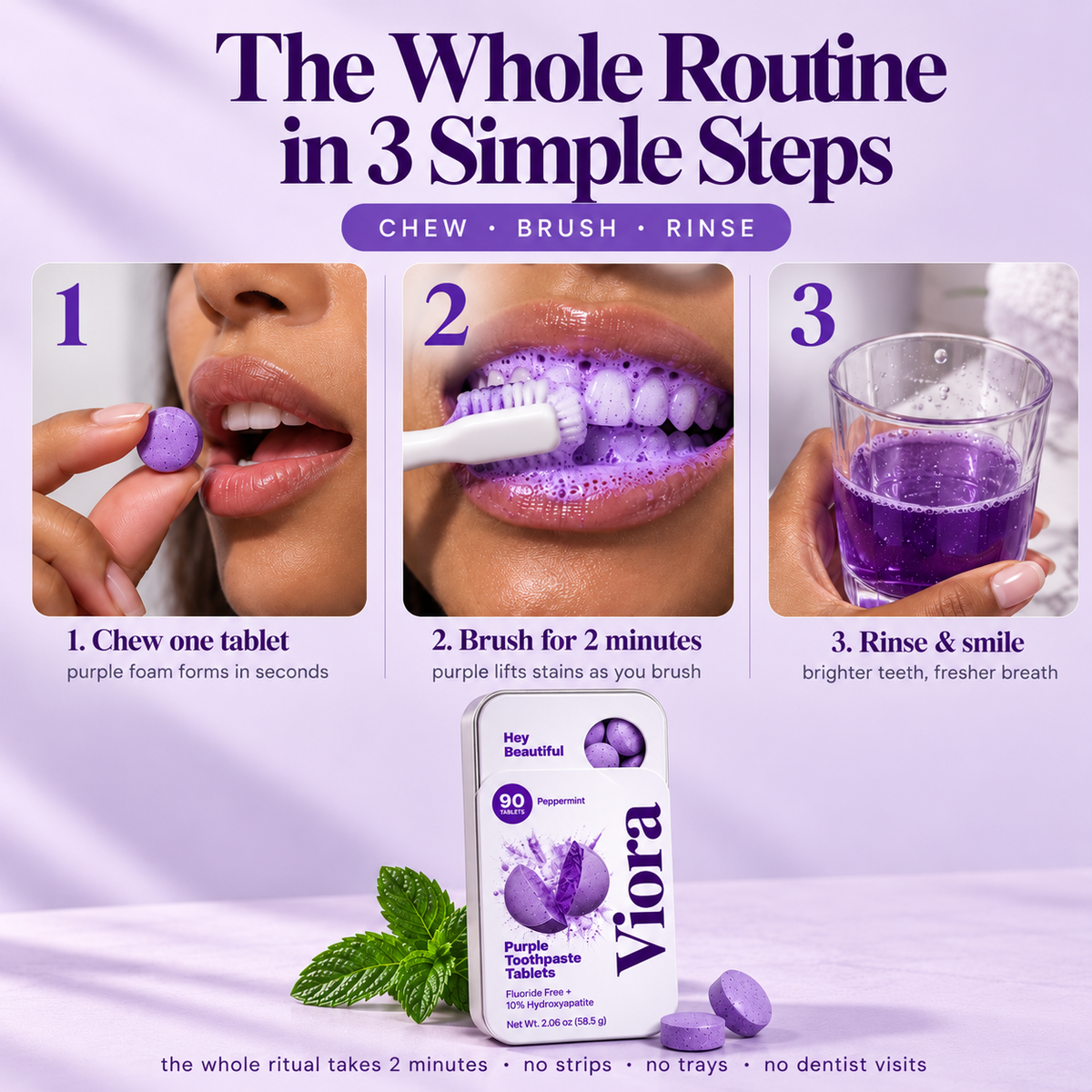 Viora Purple Toothpaste Tablets